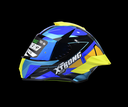 Casco Integral Xtrong XTR-820 Dinamyc Azul / Amarillo Neón Brillante