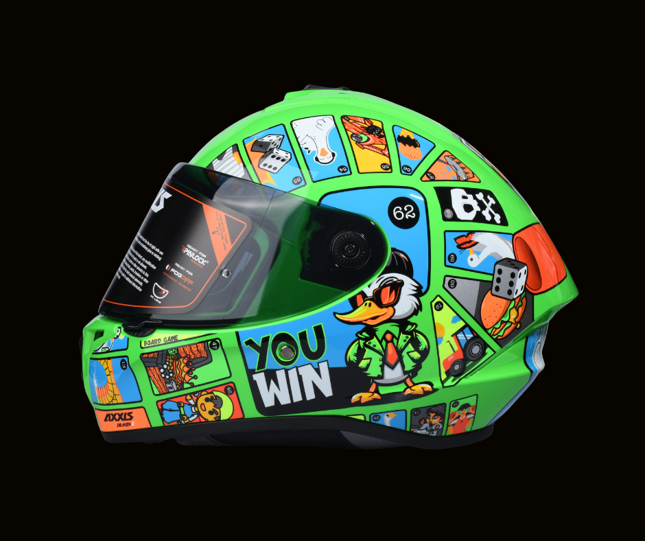 [500038] Casco Integral Axxis Draken Goose Game Verde Brillante (L (Grande))