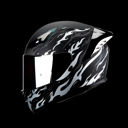 Casco Integral Hax Onix Flame Negro Plata Mate